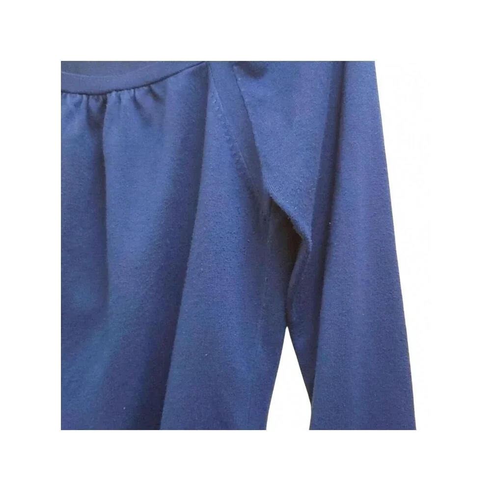Worthington Knit Top Square Neck Long Sleeve Pullover Blue XL